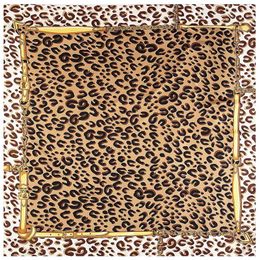 Bandanas Durag 130cm de luxe européen Classic Classic Leopard Chaîne Womens Twill Fashion Decoration SHL SCRENEN SCUL SILK Large Square Towel Scarf J240516
