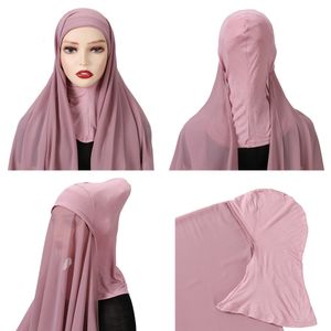 Bandanas Durag 175X70CM Mousseline de Soie Instantanée Hijab Musulman Intérieur Bandeau Femmes Cap Bonnet Long Châle Avec Jersey Underscarf Cou Couverture Headwrap 230314