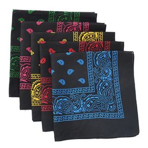 Bandana's Durag Zwart Hip Hop Bandana Hoofddoek Unisex Haarband Nek Sjaal Paisley Hoofddeksels Pols Hairwrap Vierkante Sjaals Print Zakdoek 231012