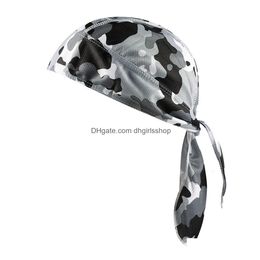 Bandanas Durag Cyclisme Chapeaux À Séchage Rapide Cap Foulard D'été Hommes Courir Équitation Bandana Foulard Pirate Chapeau Capuche Bandeau Drop Del Dhmbv