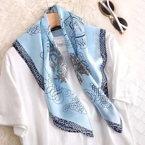 Bandanas Durag Fashion Scarf Womens Shl Imprimé Silk Satin Band Bandana 70 * 70cm Brand de luxe carré SHLS Womens Scarf J2405