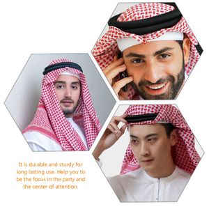 Bandana's Durag Hoofdband Hoofd Arabische Sjaal Touw Kostuum Wrap Mannen Arabische Sjaal Hoofddeksels Shemagh Midden-Oosten Moslim Dubai Tulband Cap Woestijn Arabisch 230323