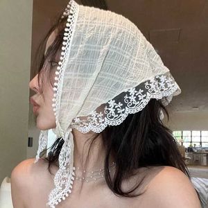 Bandanas Durag Korean Ins Lace Headband Dames Vintage Triangle Headband Tas Hoofdband Travel Foto Hoofdband Turbo Accessoires 240426