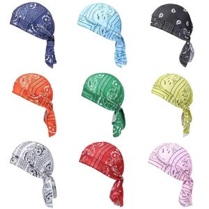 Bandanas Durag Mens Bandana Scarpe Bicycle Headswear Handwear Headwear Outdoor Pirate Hat Motorcycle Printing Paisley Multi Color Hip Hop Dance 240426