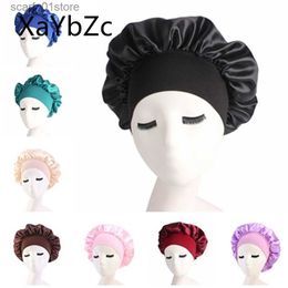 Bandanas Durag Nouveau Femmes Satin Solide Sommeil Chapeau Nuit Lueur Protection des Cheveux HatC24319