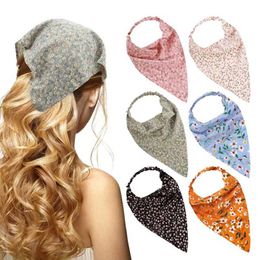 Bandanas Durag retro dames hoofdband bloem elastisch turbo hoofdband nieuwe zomer strand hoofdband dames haaraccessoires 240426