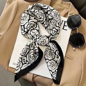 Bandanas Durag Craquins écharpe carrée imprimée en rose blanc noir marque de luxe mince squan à cou sortant sproutdoor couvre-soleil pour femmes J240516
