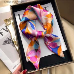 Bandanas Durag Foulards De Luxe 2023 Foulard En Soie Carré Pour Femmes Hijab Bandes De Cheveux Foulard Femme Satin Châle Ruban Bandeau De Mode Wraps Bandana Y240326