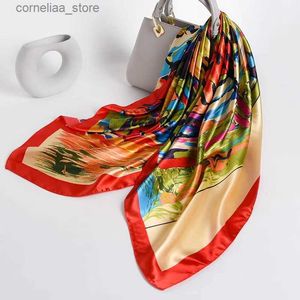 Bandanas Durag Foulards De Luxe Plage Crème Solaire Châles Nouveau Style Populaire Foulard Hiver Design De Mode Foulards Carrés Automne 90X90CM Silencieux Musulman Y240325