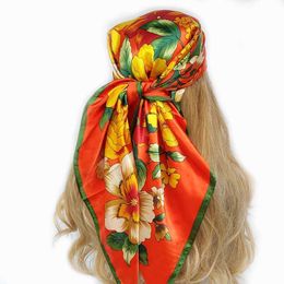 Bandanas Durag Square Silk Scarf Fashion Silk Satin Gedrukte kleine nek sjaal dames hoofdband kerchief dames hoofdband sjaal accessoires 240426