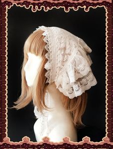 Bandanas Durag Vintage Lolita Head Scarf Triangle Lace Bordined Headpiece for Women Hapdress 230512