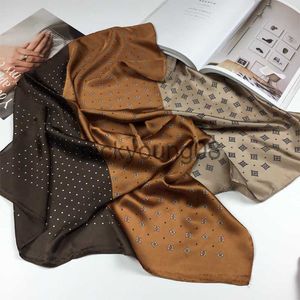 Bandana Elegante Zijde Satijn Haar Sjaal Voor Vrouwen Mode Hoofddoek Print Bandana Hoofd Sjaals 70*70 cm Kleine sjaals Hals Sjaals Voor Dames x0628