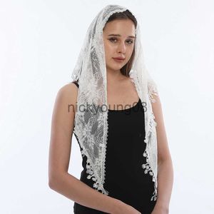 Bandana Geborduurde Driehoek Kant Sjaal voor Kerk Sjaal Spaanse Mantilla Katholieke Sluier Kerk Sjaal voor Vrouwen Zakdoek Zwart Wit x0628