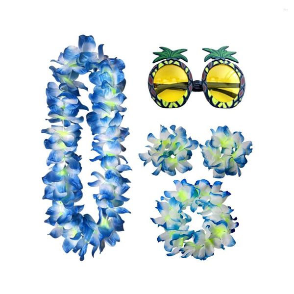 Bandanas lunettes ananas lunettes Hawaii Bracelet drôle fête hawaïenne guirlande coiffure collier