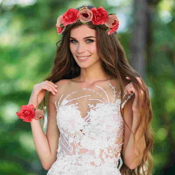 Pañuelos Hada Accesorios Mujeres Cabello Flores Diadema Niñas Mujeres Nupcial Diademas Ramillete Muñequera