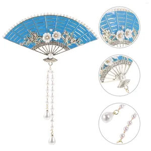 Bandana Fan Bruid Hoofddeksel Bruiloft Haarspeldjes Vrouwen Clips Hanfu Metalen Dik Temperament Styling Accessoires