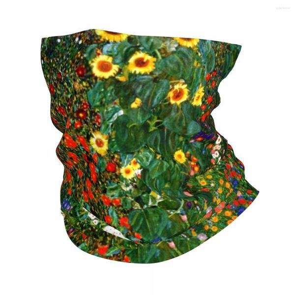 Pañuelos de jardín de granja con girasoles, diadema de invierno, calentador de cuello para mujer, bufanda de tubo para esquí y ciclismo, polaina de pañuelo artístico para la cara de Gustav Klimt