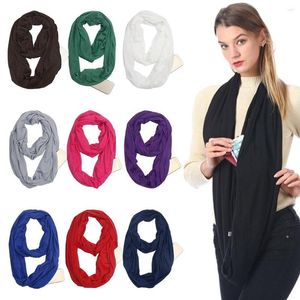 Bandanas Fashion Friend Gift Bib Wraps Necher Warmers Infinity Scarpe Swarves Hidden Zip Pocket Circle Boucle