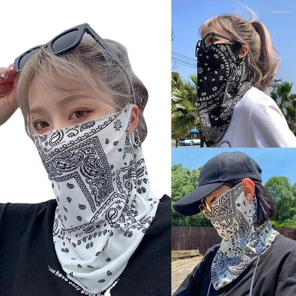 Bandanas Moda Punk Máscara de protección solar para hombres Mujeres Verano Cara Cuello Protección UV Bufanda para la oreja Hip Hop Deportes al aire libre Ciclismo Bandana Bufandas