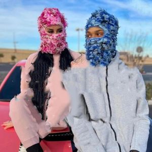 Bandanas Fashion Ski Mask Creative Bumpy Fleece Warm rekbare los passende buitensporten Camouflage Full Face Hood