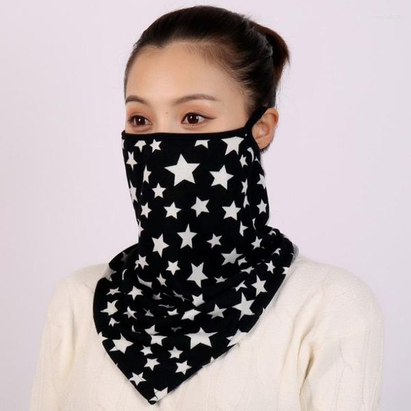 Bandanas mode femmes imprimer visage écharpe hiver printemps masque Bandana chaud Foulard coton doux cou foulards extérieur enveloppes couverture