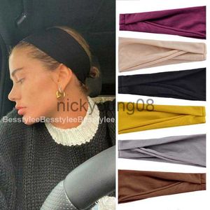 Bandanas Mode Femmes Solide Couleur Élastique Bandes De Cheveux Yoga Sport Bandeau Turban Maquillage Cerceau De Cheveux Vintag Headwrap Accessoires De Cheveux x0628