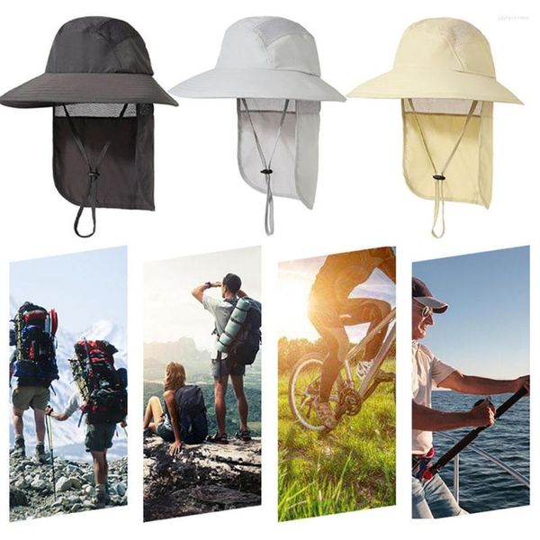 Pañuelos, sombrero de pesca, cubo de ala ancha con cubierta para el cuello, visera para acampar, protección UV, gorra protectora solar para deportes al aire libre, senderismo