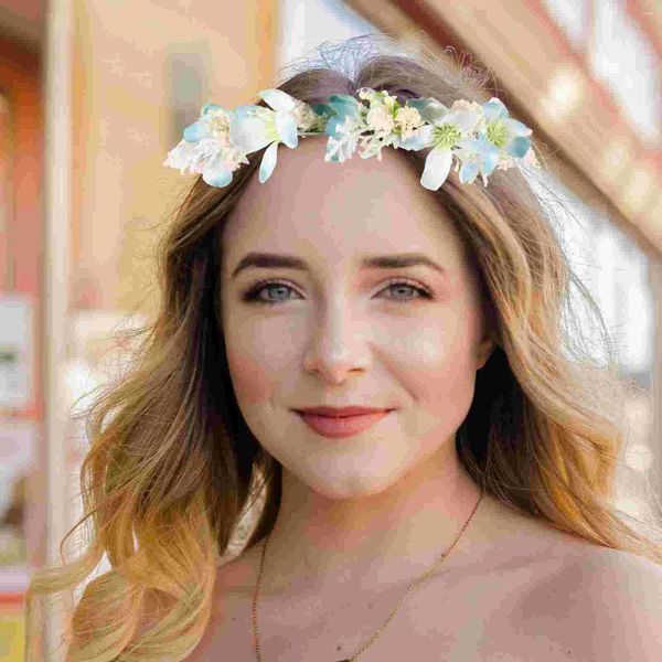 Bandanas Floral Crown Tiara Ribbon Flower Bandons pour femmes Girl Plastique Couronnes Accessoires Hair Accessoires Bride