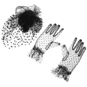 Bandanas gants Topper ensemble chapeaux femmes été Costume fête cage à oiseaux cheveux accessoire tissu femme à la mode chapeau décoratif