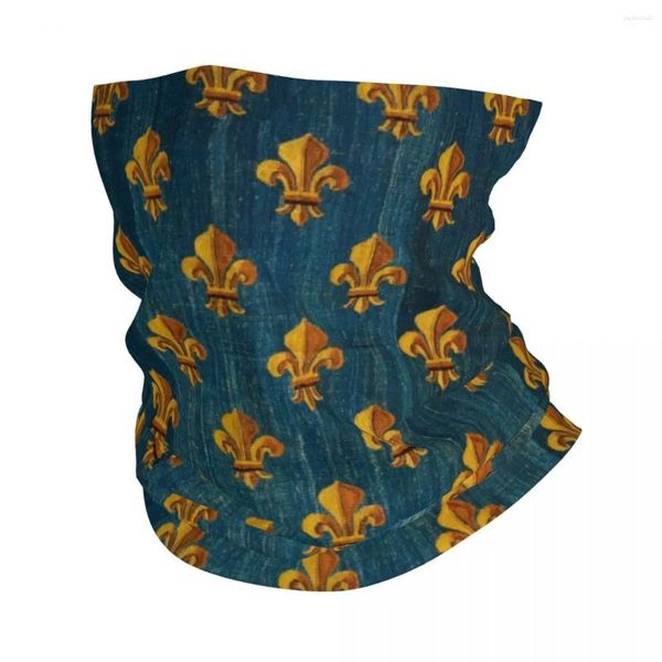 Bandanas Or Fleur De Lys Bandana Cache-Cou Coupe-Vent Visage Écharpe Couverture Femmes Hommes Fleur De Lys Fleur-de-Lis Bandeau Tube Cagoule