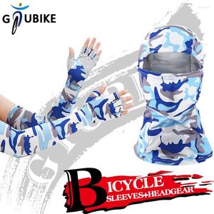 Bandanas GTUBIKE Protection Solaire Cyclisme Cagoule Et Manche De Bras Gant Demi Doigt En Soie Respirant Anti-UV Randonnée Pêche Masque Unisexe