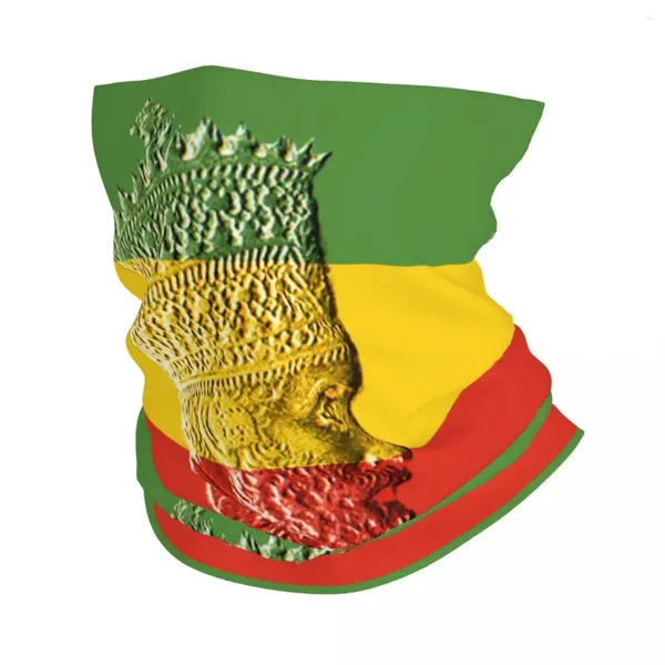 Bandanas Haile Selassie King Ethiopie Jah Rastafari Bandana chauffe-cou femmes hommes hiver Ski Tube écharpe guêtre visage couverture