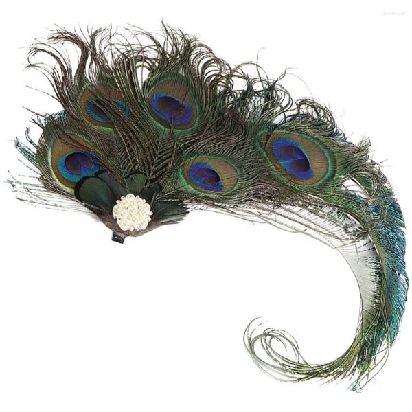 Bandanas Halloween Décorations Peacock Hair Clip Fascinators pour femmes Chapeaux Tea Party 1920 Flapper Accessoires Mode Femme
