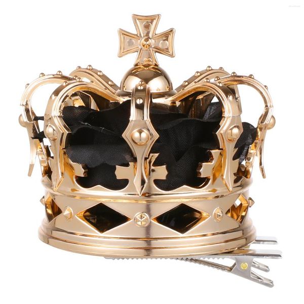 Bandanas Halloween King Crown Barrette pinzas de pelo grandes para mujer Clip dorado accesorios de fiesta de Cosplay novia