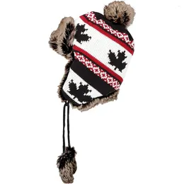 Bandanas avec bonnet en érable, chapeau tricoté élégant, coupe-vent, bouchons d'oreilles chauds, protection chauffante, Portable