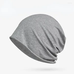 Bandanas hoeden muts voor mannen dames unisex herfst zomer beanie katoen vaste kleur elastische motorkap hiphop baggy cap mannelijk vrouwelijk dunne