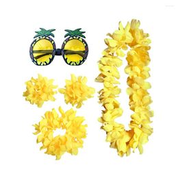 Bandanas hawaïen guirlande Bracelet lunettes drôles coiffure fête colliers hawaïens