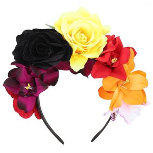 Bandanas bandeau Flowerhair Rose Daydeadthe Floral Headpieceparty couronne mexicaine Costumeheaddress Hoop Po Prop Band Favor Design Head