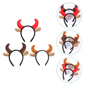 Bandanas bandanas halloween chifre cabelo boi cosplayhorns orelhas de vaca traje banda hoop festa orelha prop adereços de pelúcia headpiece aros