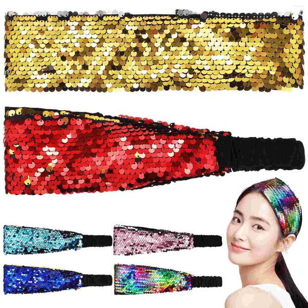 Bandanas Bandeau Sequin Cheveux Femmes Bandeaux Bandes De Paillettes Large Disco Paillettes Bande Brillante Bandeau Scintillant Filles Head Wraps Hoop Yoga