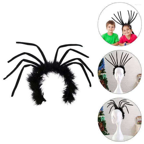 Bandanas Diadema Araña Cosplay Tocado Fiesta Cabeza Felpa Piernas Festival Pieza Fantasma Haircostume Bug Divertido Negro