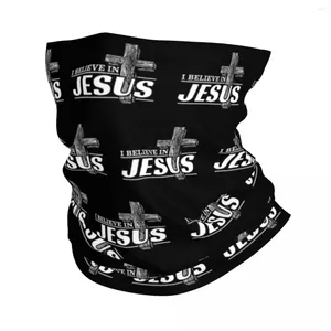 Bandanas Je crois en Jésus Christ Bandana cache-cou Protection UV visage écharpe couverture femmes hommes Cristianity Faith bandeau Tube cagoule