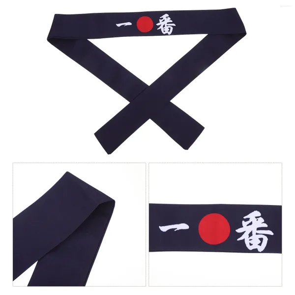 Bandanas japonais pour cheveux, attaches noires pour hommes, bandeau respirant à Clip, style japonais
