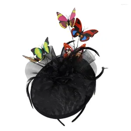 Bandana's Lady Fascinators Womens Hair Clips Headband Women's Headbands Butterfly Cocktail Hat Three-dimensional Party