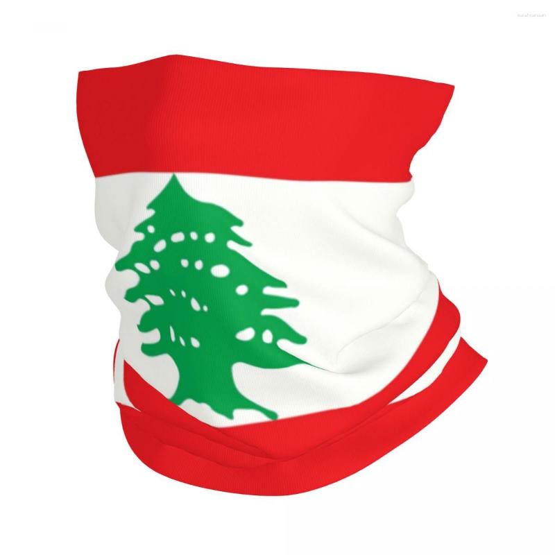 Bandanas Libanon Libanese Flag Bejrut Neck Gaiter Men Womenproof Winter Bandana Scalf na narty