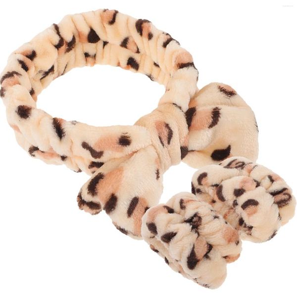 Pañuelos Leopardo Flor Diadema Mujer Lavado de cara Toalla Tela Alta Esponja Accesorios para el cabello