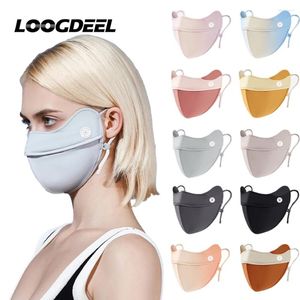 Bandanas loogdeel upf50 anti-uv protection solaire cyclisme masque de visage de soie respirant bandana de chasse