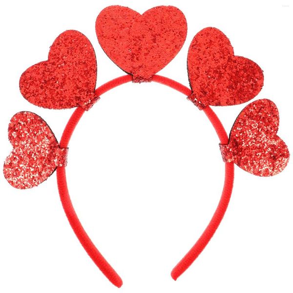 Bandanas amour bandeau fille décor rubans de cheveux décoratifs Adorable coeur pince filles bandeau maquillage rouge cupidon