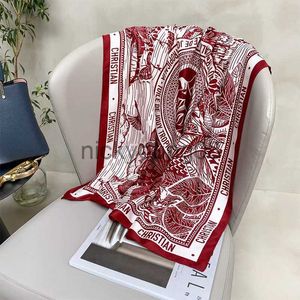 Bandana Luxe 90*90 cm Vierkante Zijden Sjaal Vrouwen Sjaals Halsdoek Designer Print Hijab Sjaal Foulard Dame Hals sjaals Zachte Grote Bandana x0628