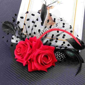 Bandanas mascarade boule fleur points pinces à cheveux mâchoire de noël mariage coiffure rouge Rose chapeaux épingles à cheveux